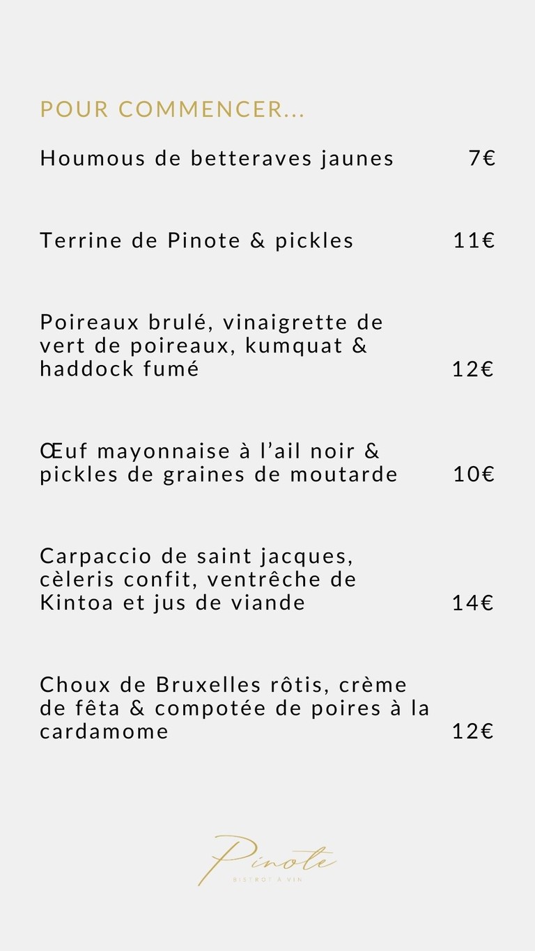 Pinote menu 1