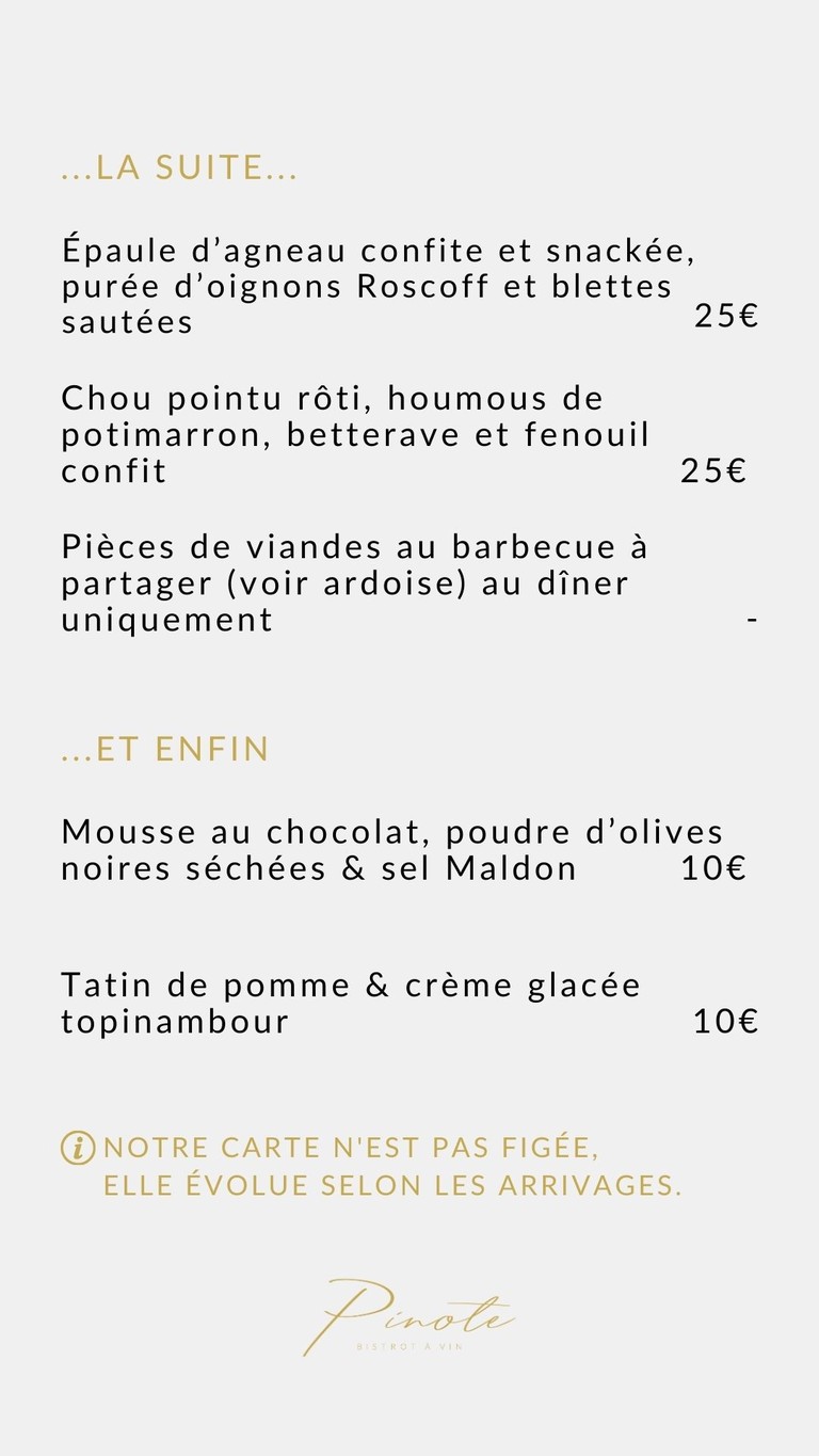 Pinote menu 2