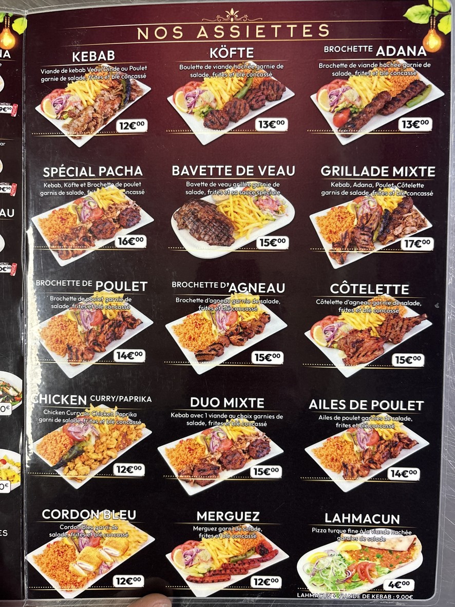 Le Pacha menu 2