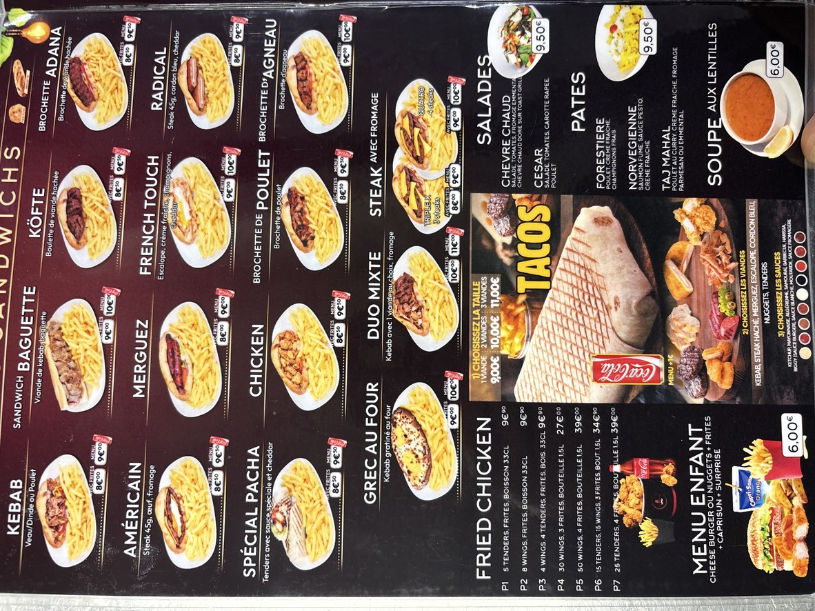 Le Pacha menu 3
