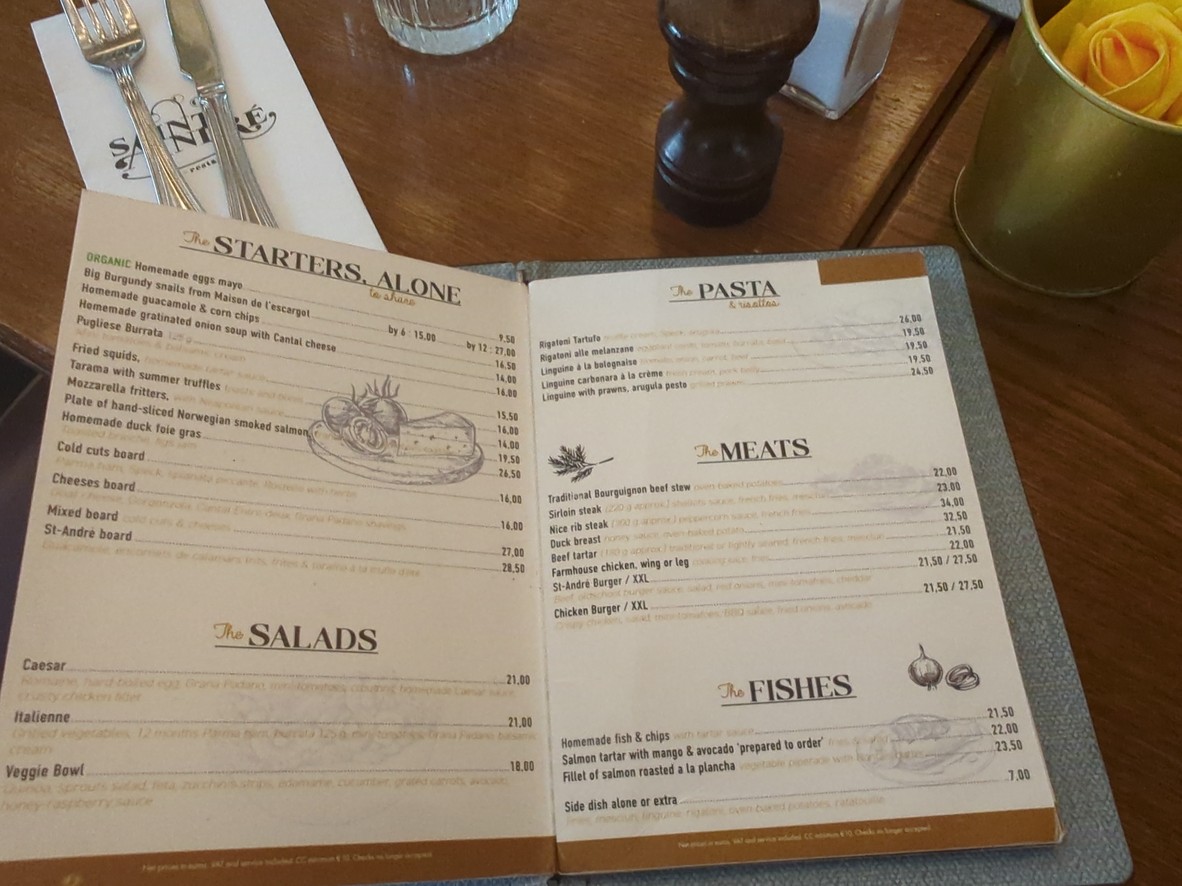 Restaurant LE SAINT ANDRÉ PARIS 6 menu 1