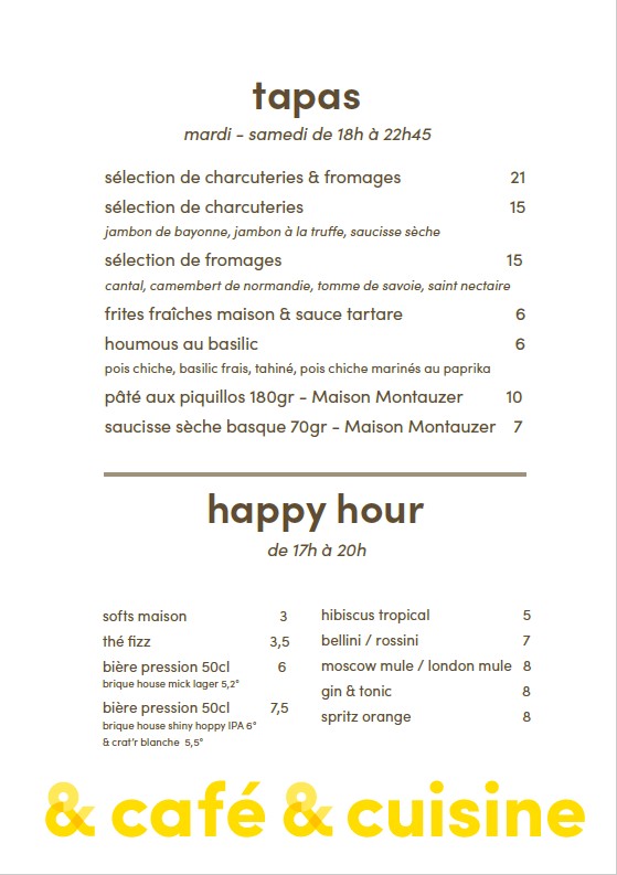 Le kawaa du Lucernaire menu 2