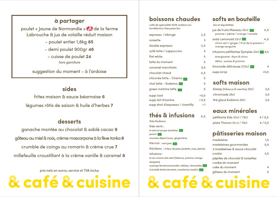 Le kawaa du Lucernaire menu 3