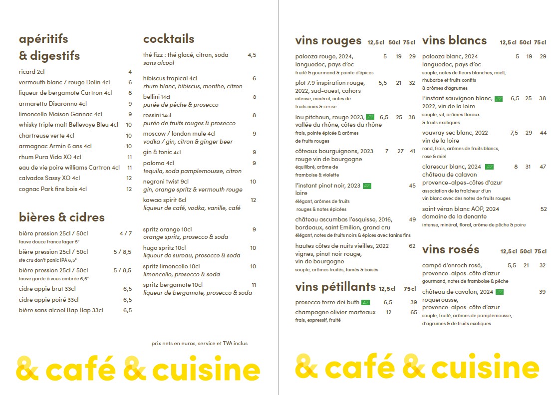 Le kawaa du Lucernaire menu 4