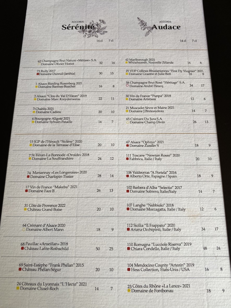 Les 110 de Taillevent menu 1