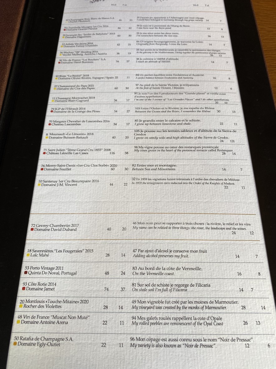 Les 110 de Taillevent menu 2