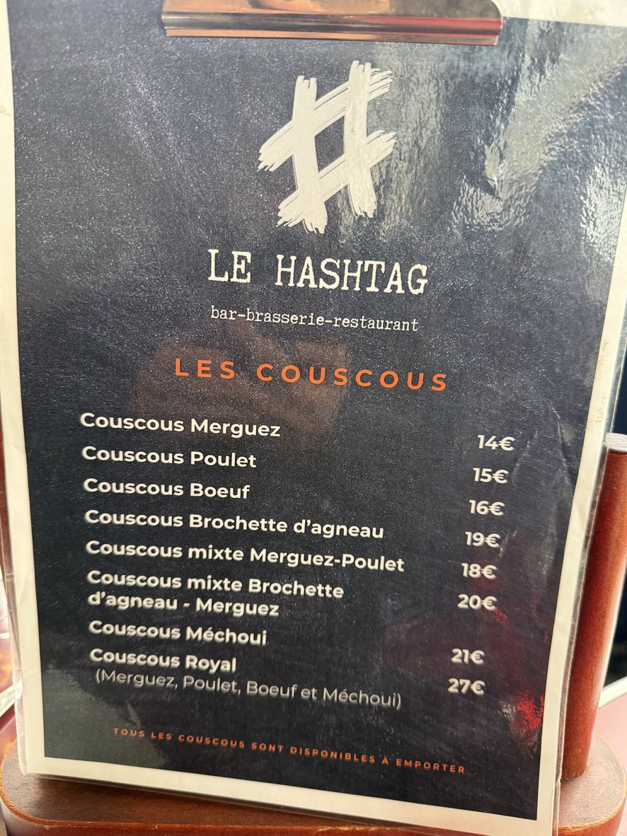 Le Hashtag menu 2