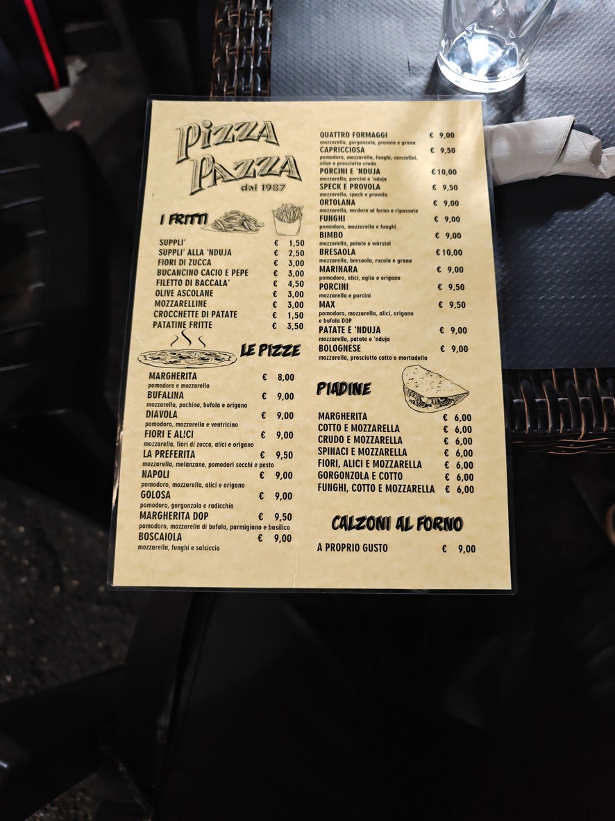Pizza Pazza per i Pazzi della Pizza menu 1