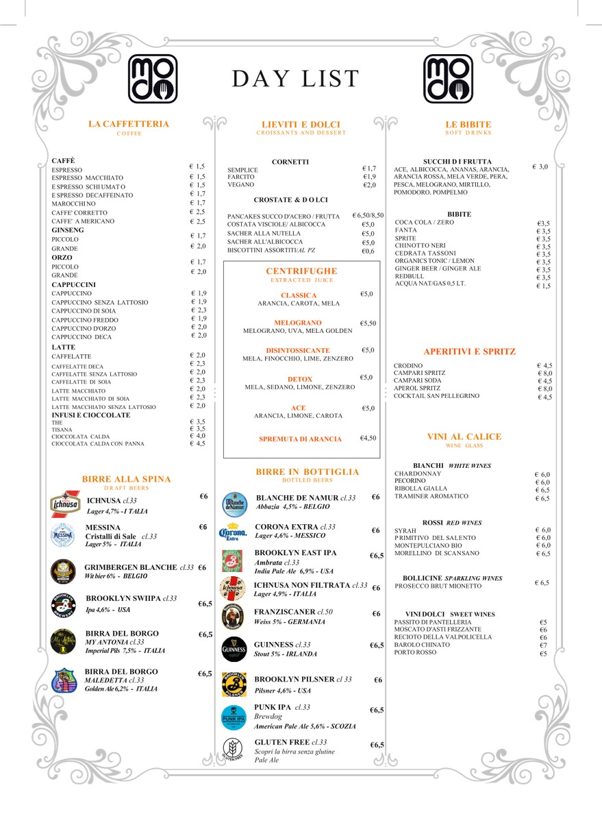 Modo Ristorante menu 4