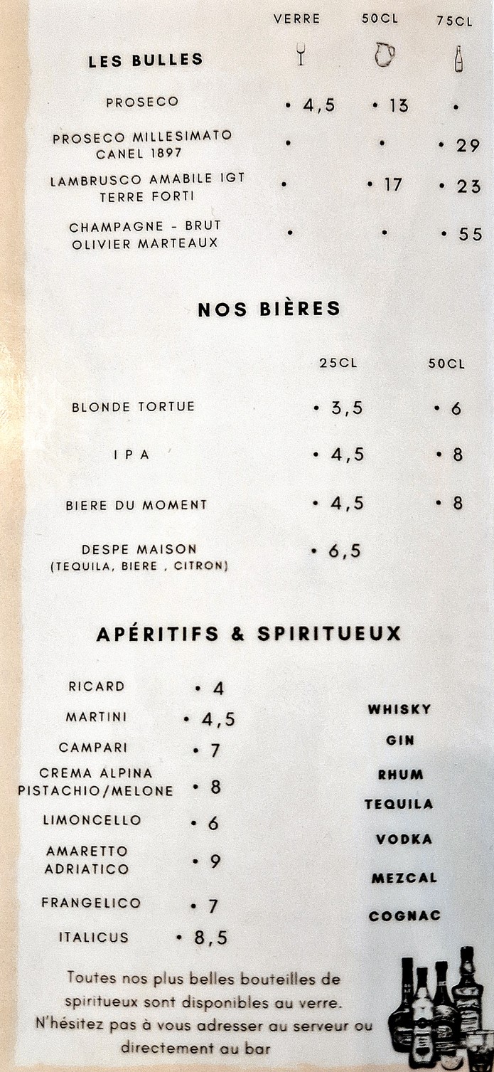 Madame Tortue menu 4
