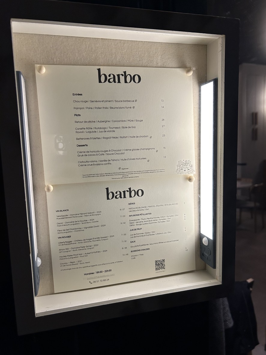 Barbo menu 2