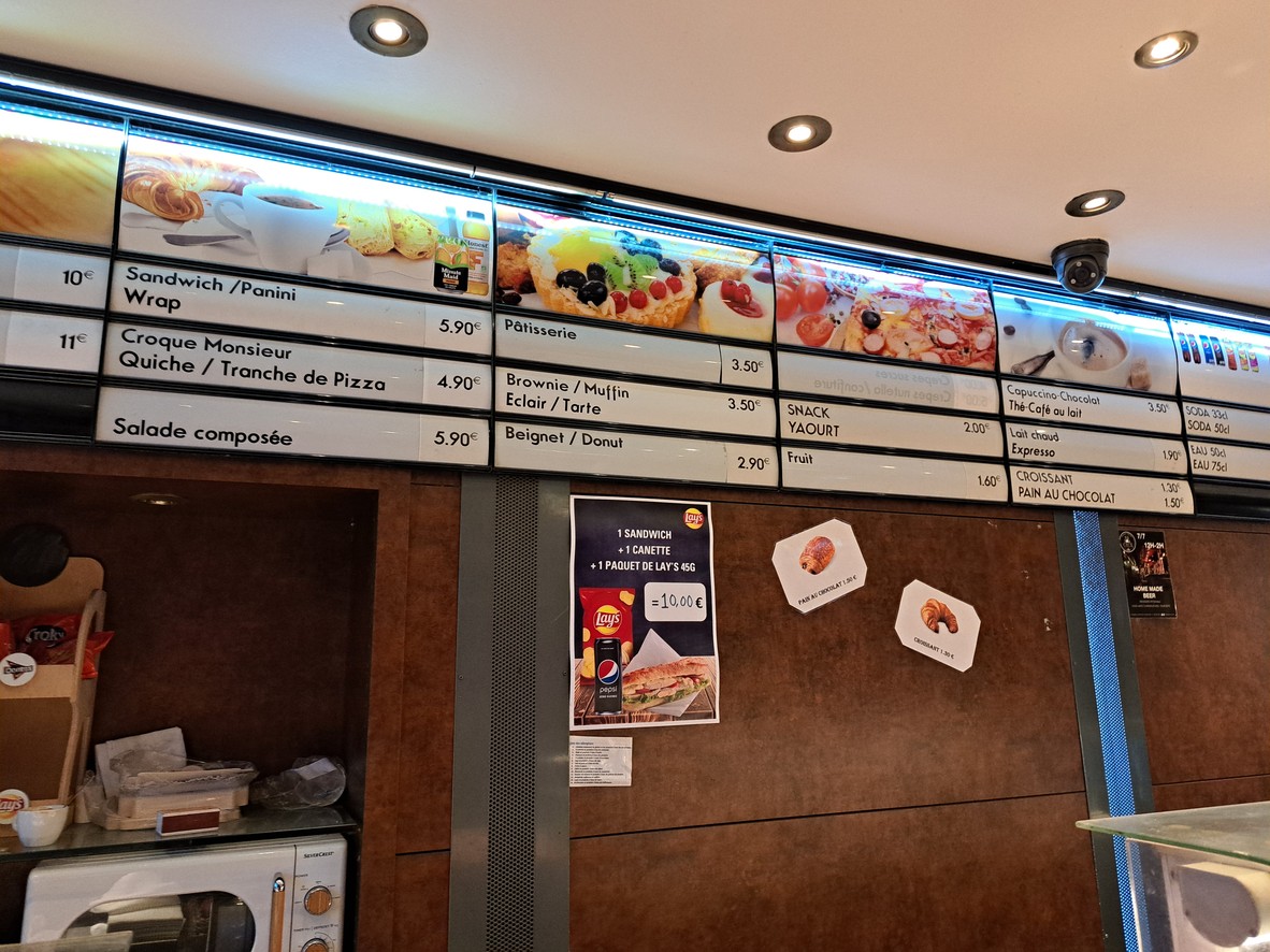 Self Service Tuileries menu 2