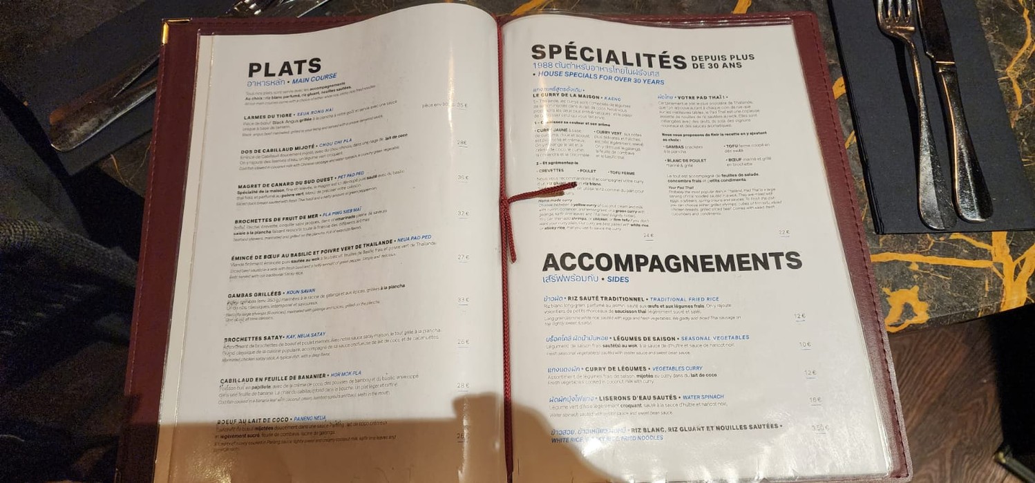 Sawadee menu 2