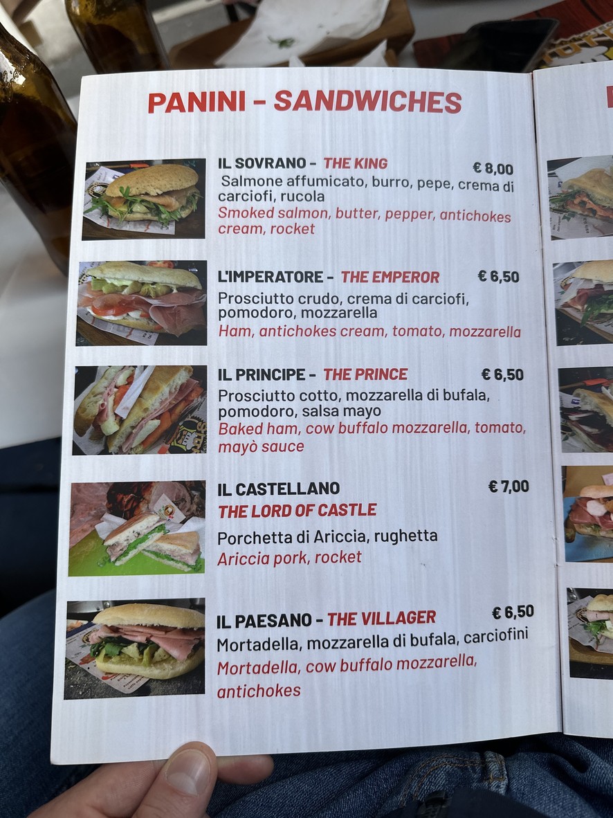 Paninoteca Slurp menu 2