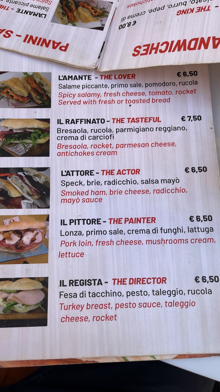 Paninoteca Slurp menu 3