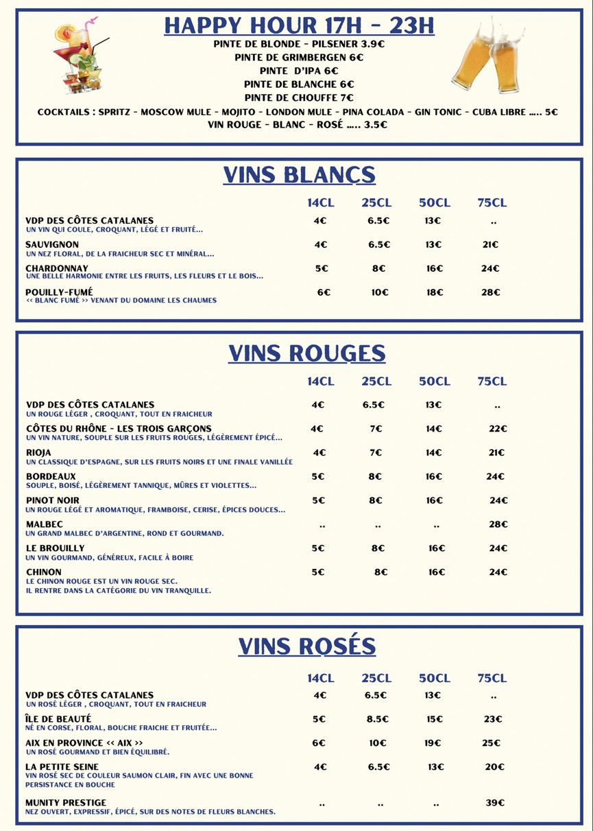 Chez Justin menu 2
