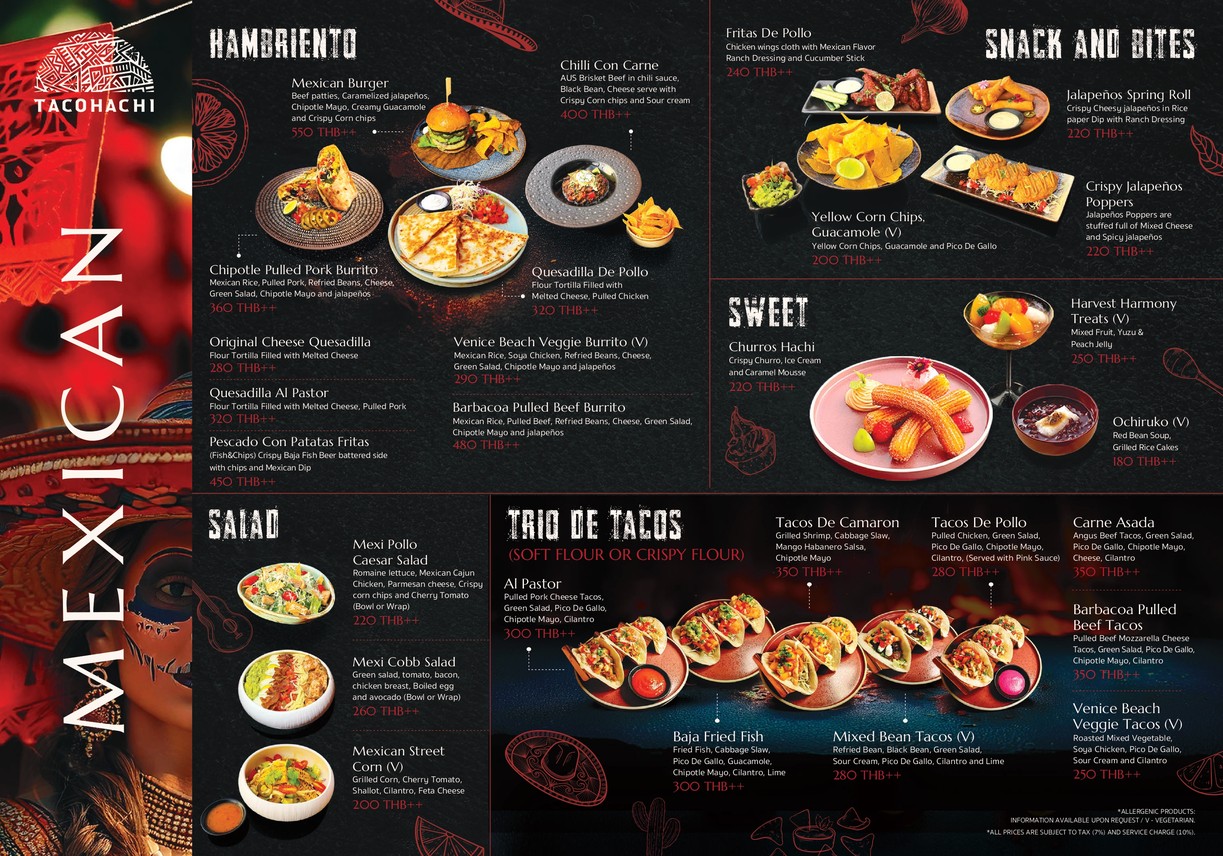 Taco Hachi @TRIBE Bangkok menu 2