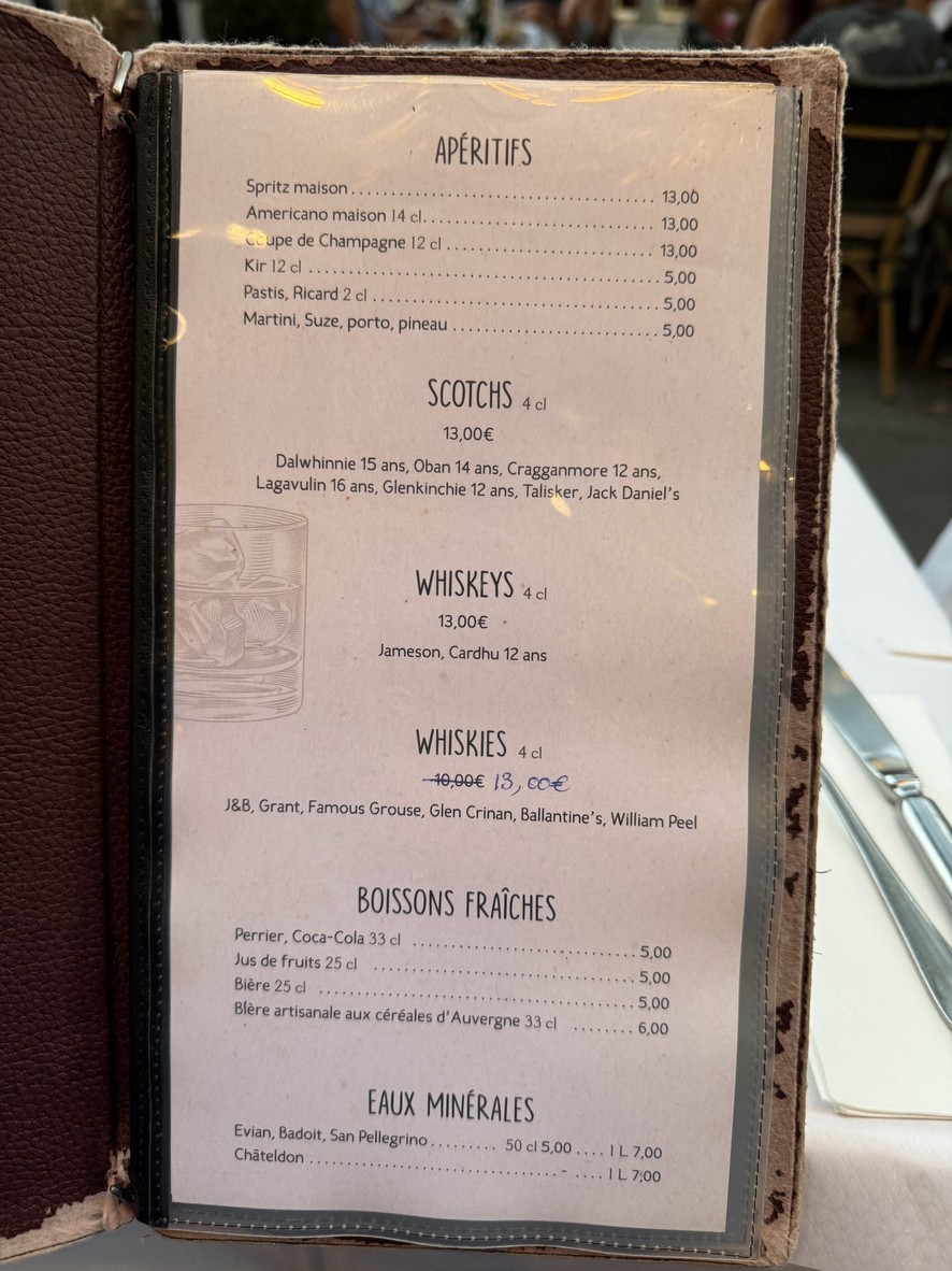 Le P'tit Bougnat menu 3