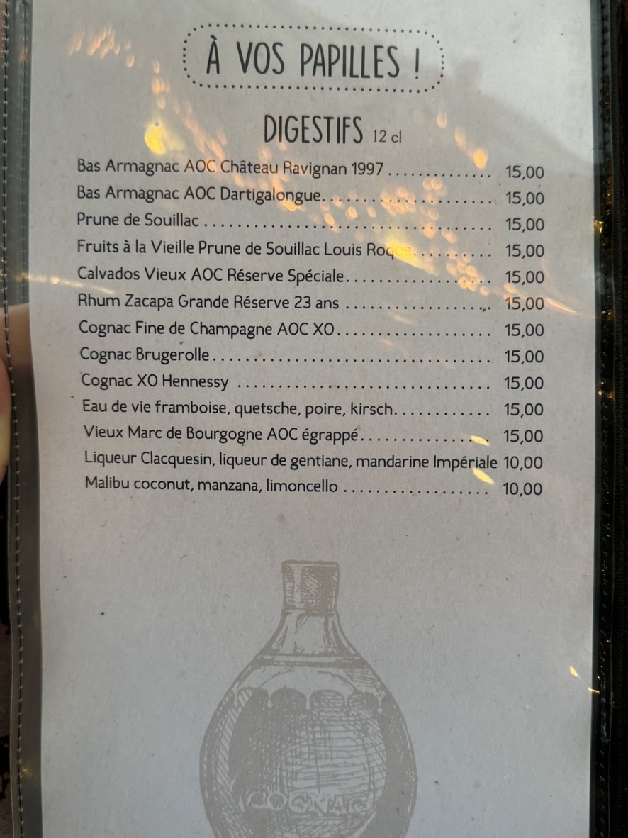 Le P'tit Bougnat menu 4