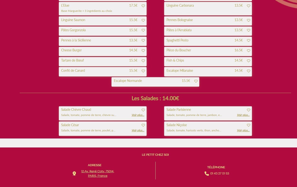 Le Petit Chez Soi menu 3