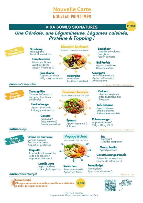 AMA'VIDA Casa Eiffel menu 1