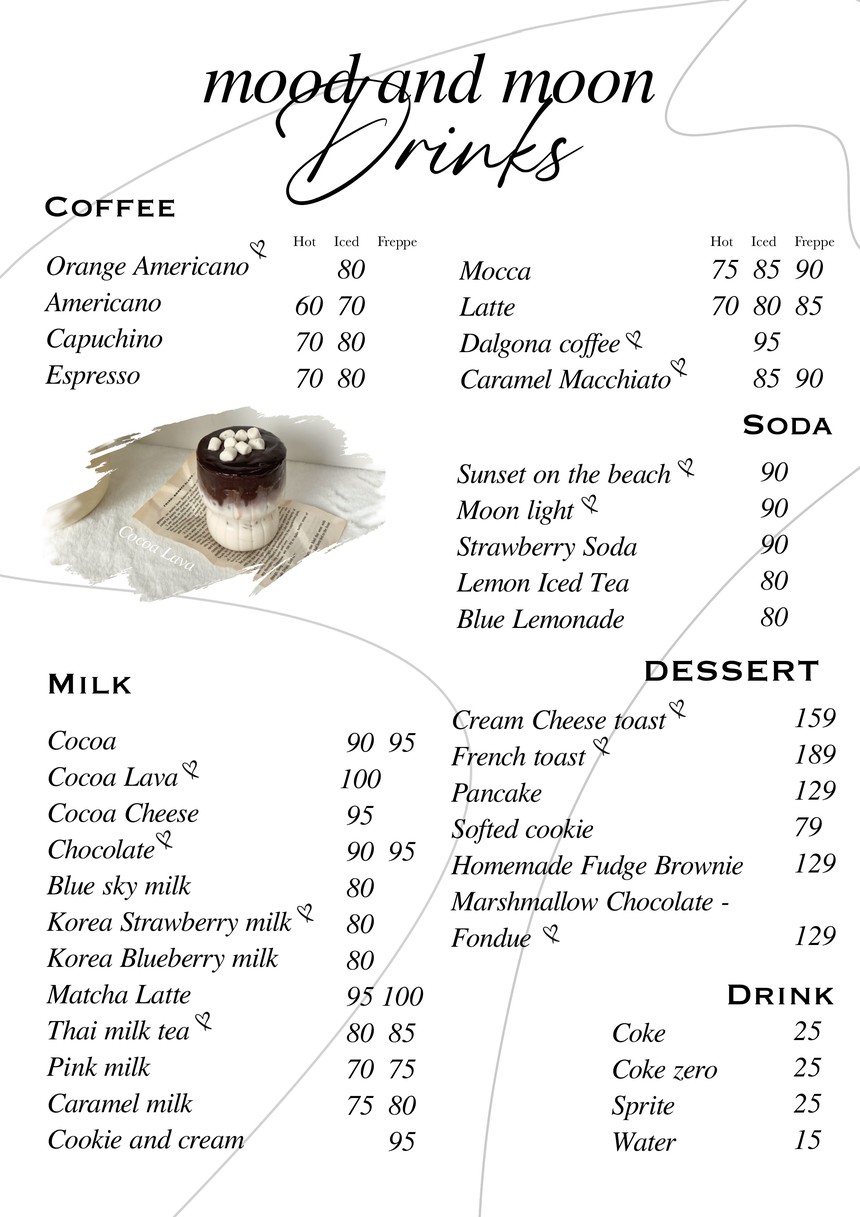 Mood and moon camping cafe’ menu 2