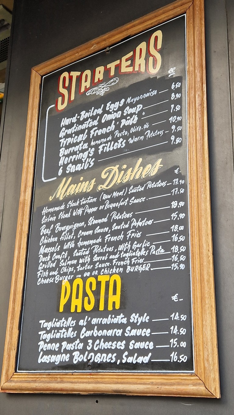 La Marmite menu 1