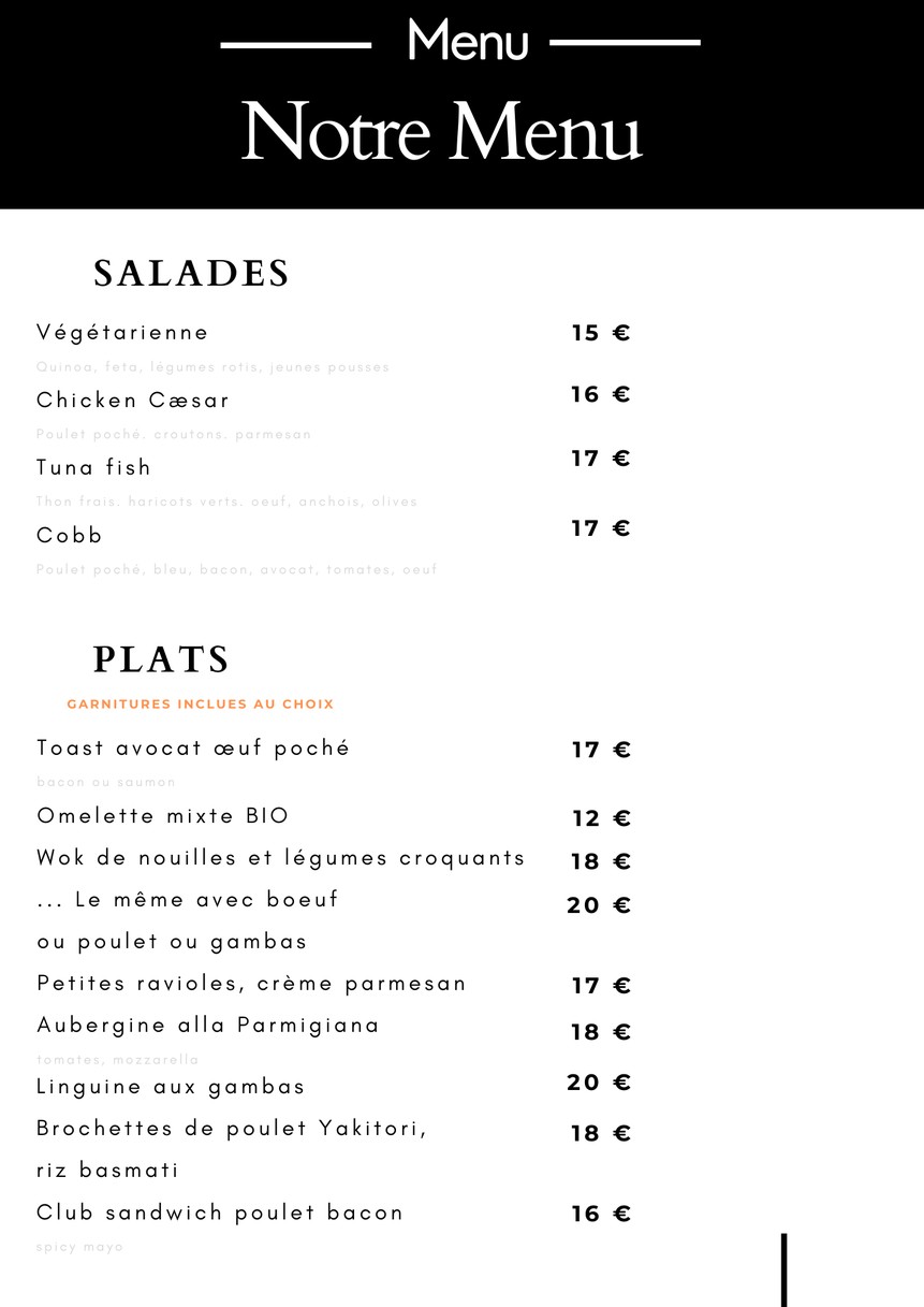 Bel-Ami menu 2