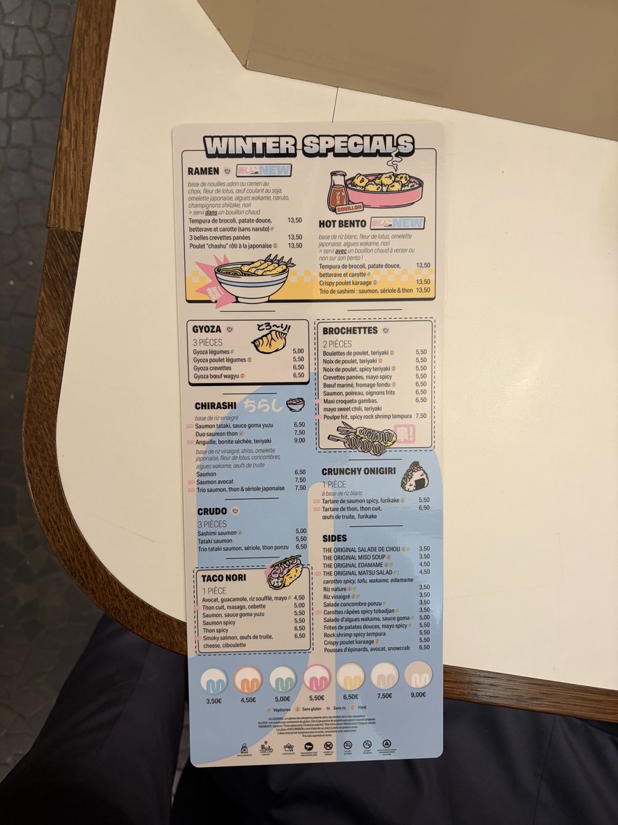 Matsuri Victor Hugo menu 3