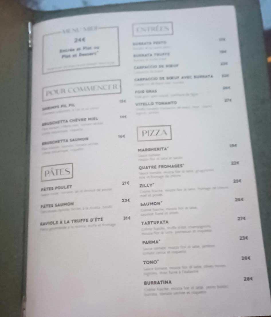 ZILLY menu 1