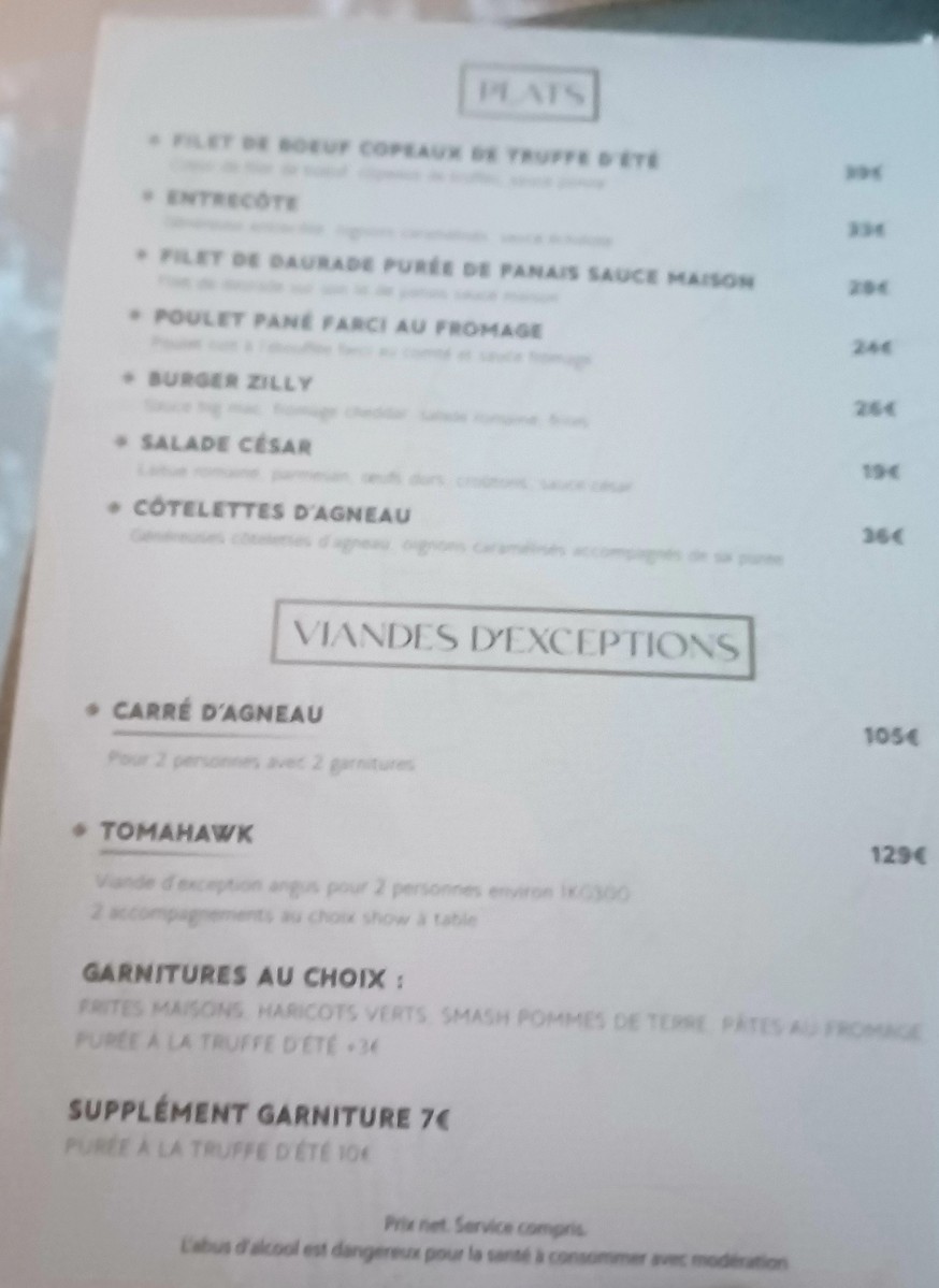 ZILLY menu 2
