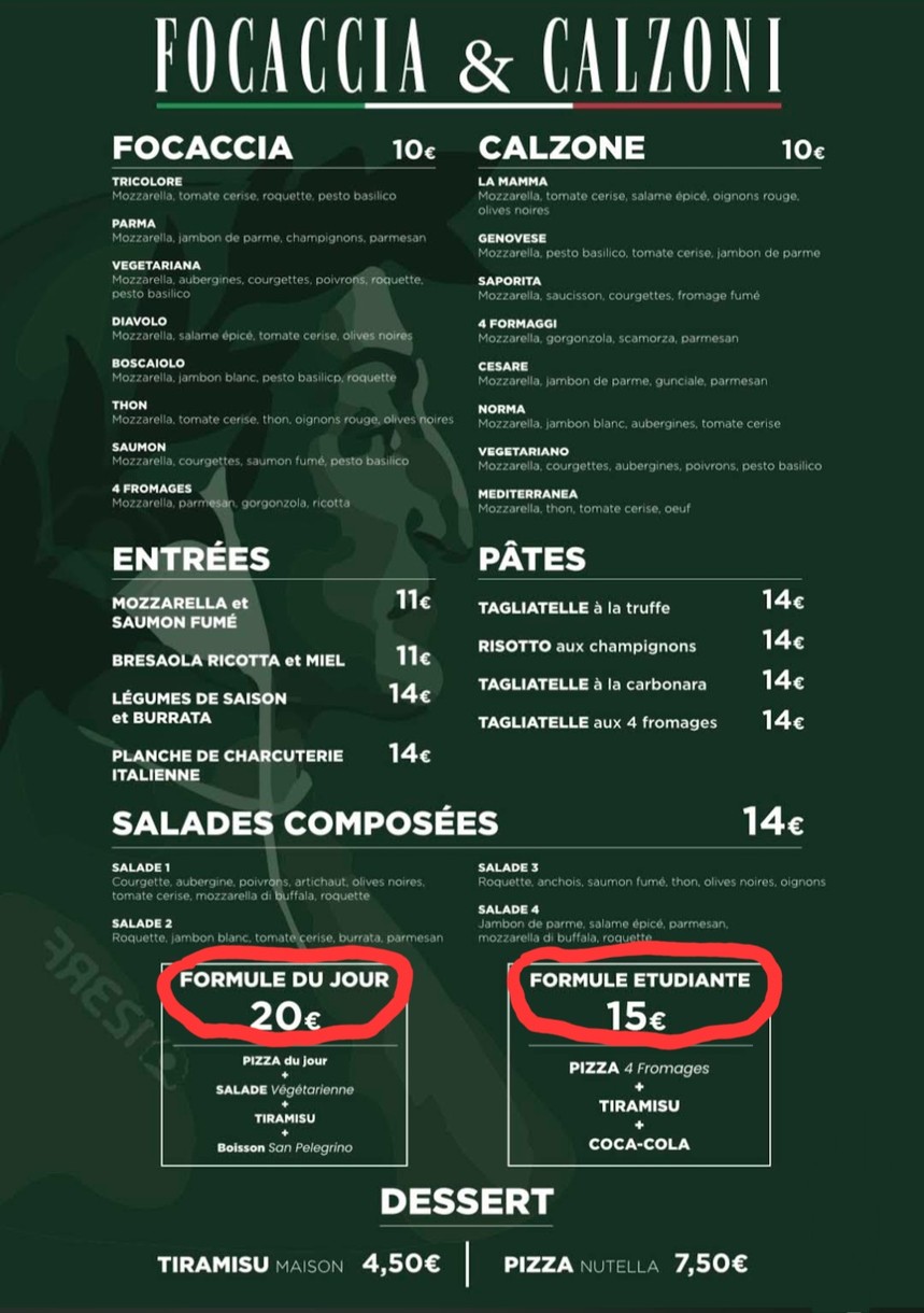 Pizzeria Vita Nuova menu 1