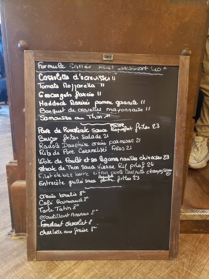 L'usine menu 1