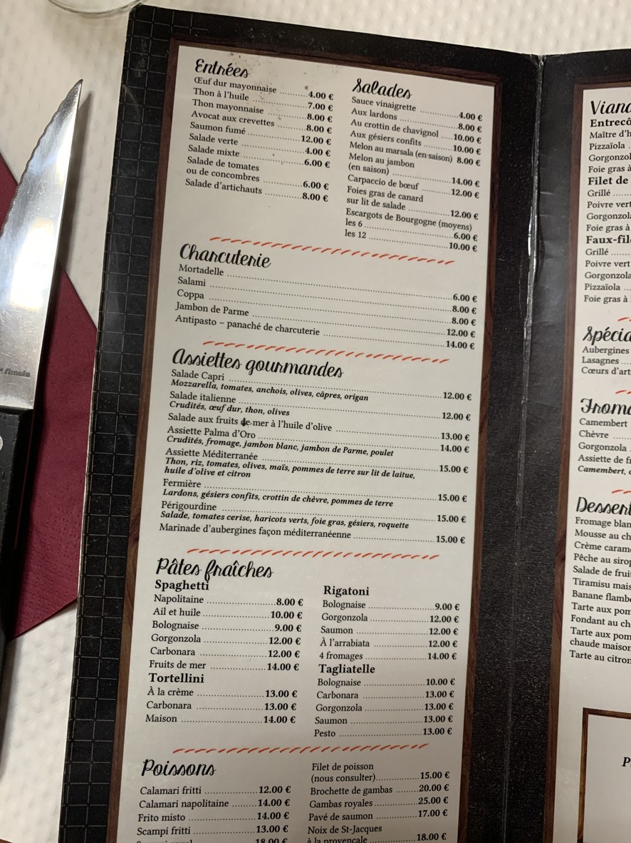 Pizzería Palma D'Oro menu 1