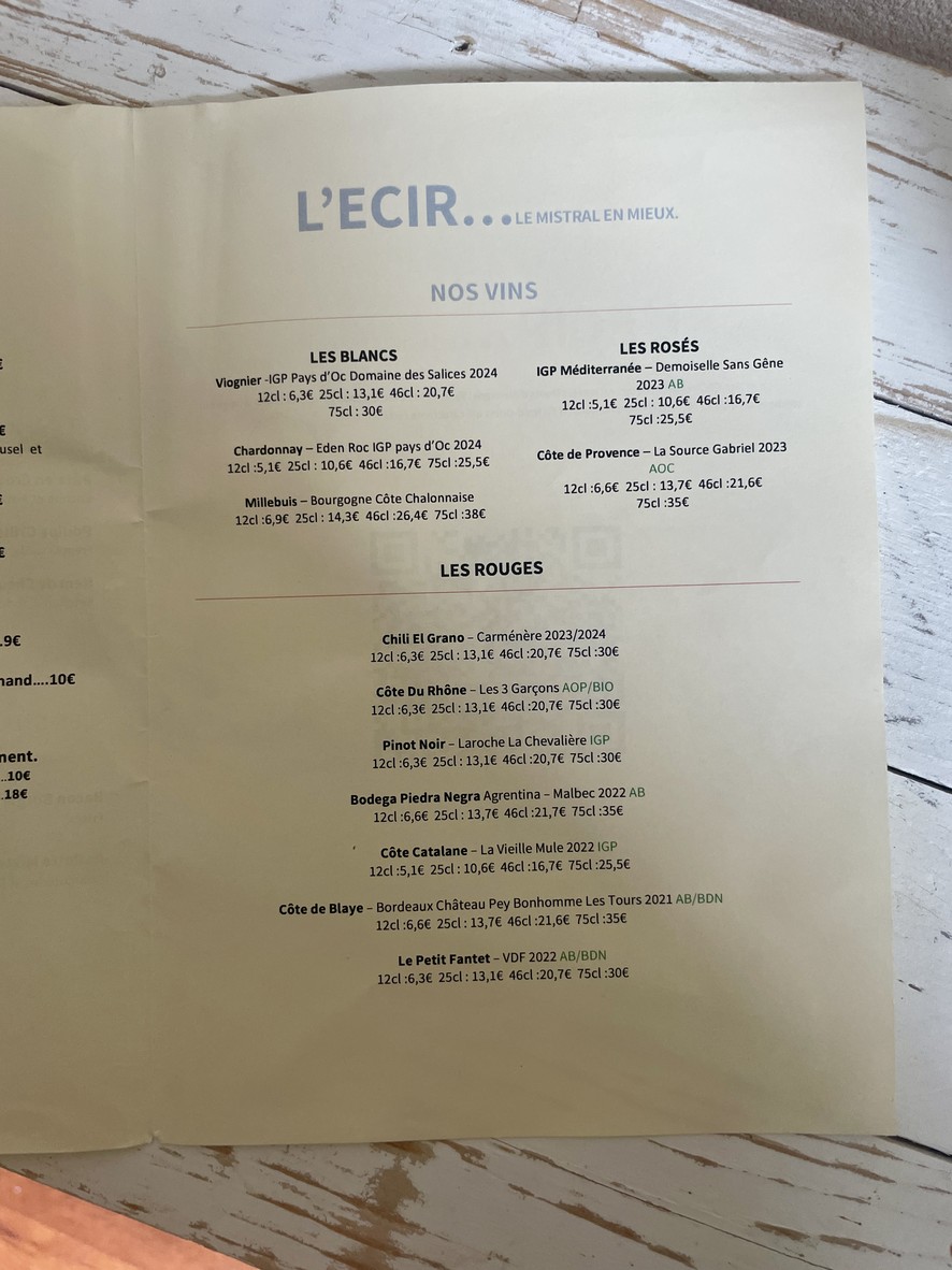Café L'ECIR menu 2