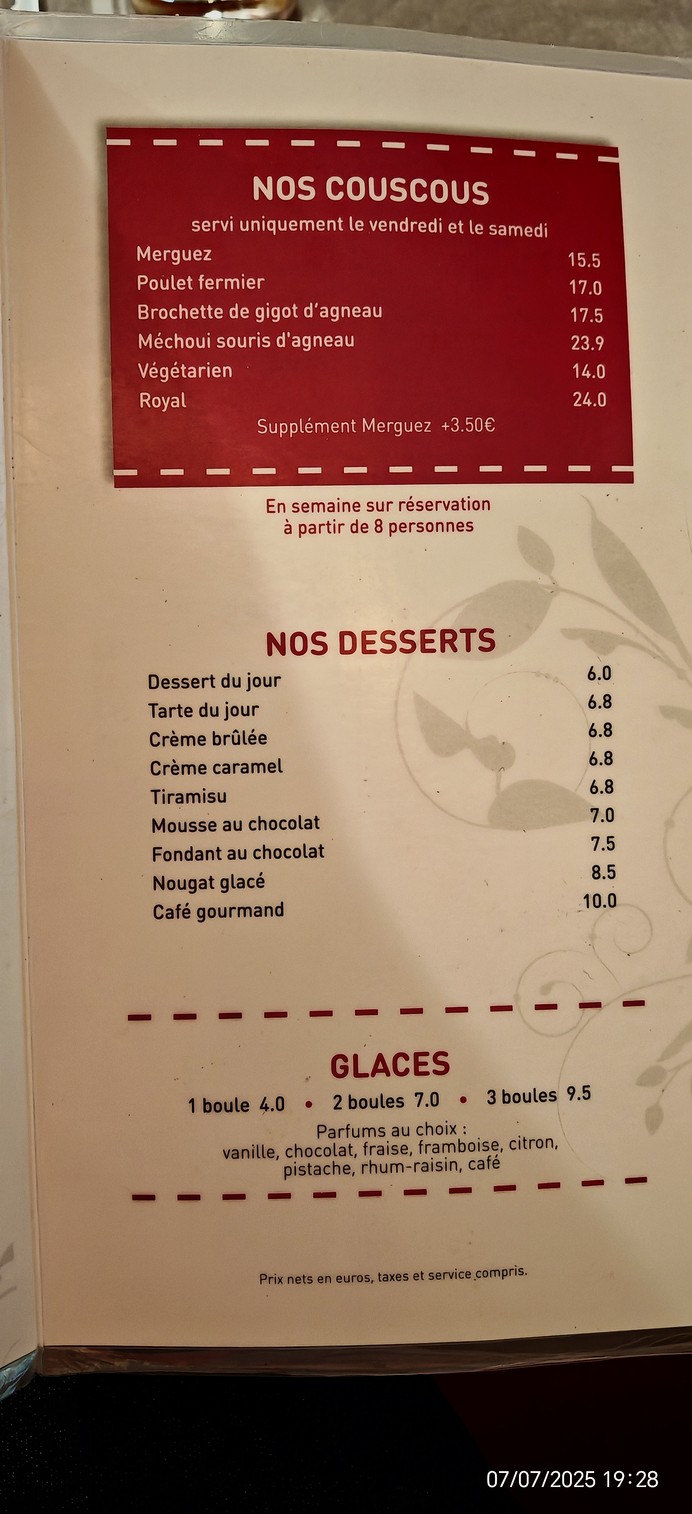 Bar Les Mains D' Or Restaurant menu 2