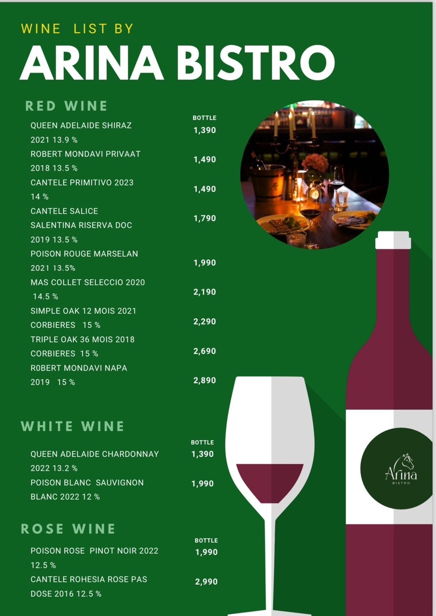 Arina Bistro & Restaurant menu 2