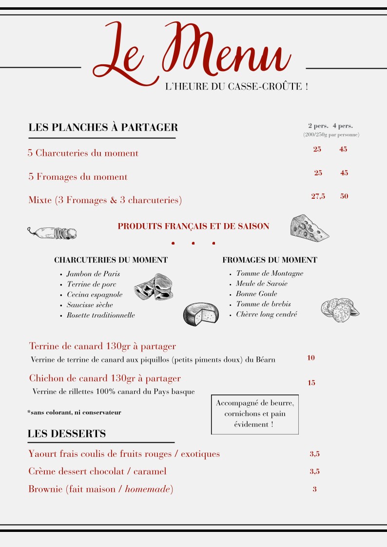 Le Mâche-dru menu 1