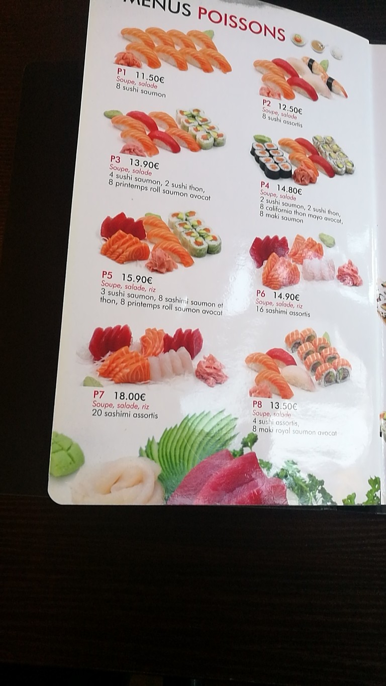 sakura Sushi Restaurant Japonaise menu 1