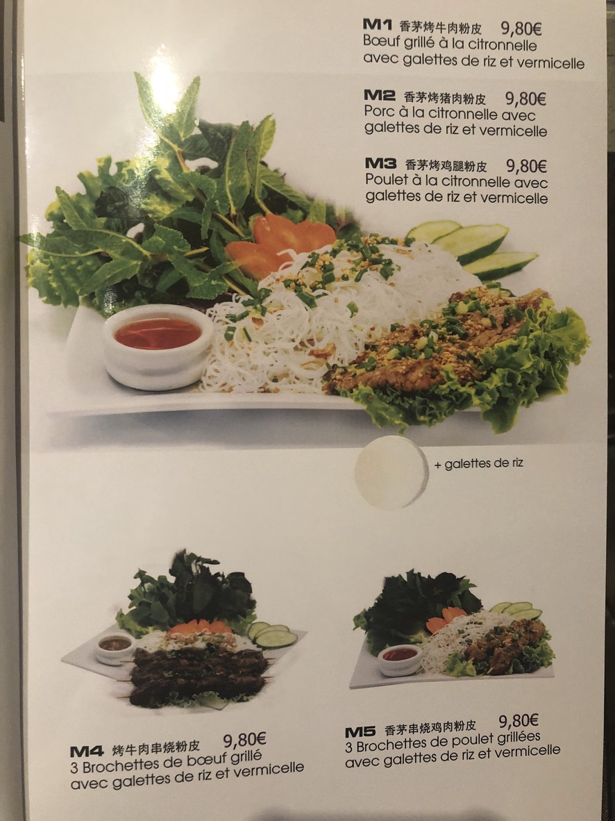 Asie Douceur menu 4