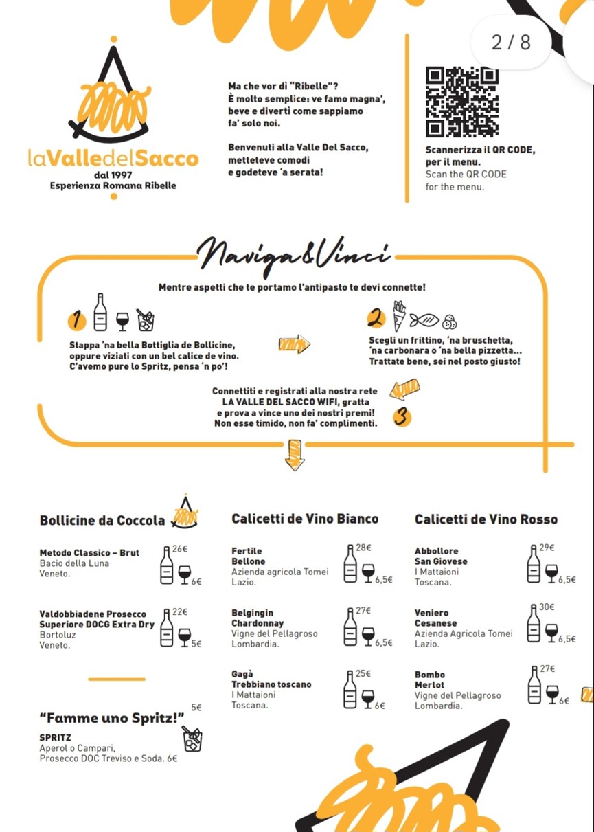 La Valle del Sacco menu 1