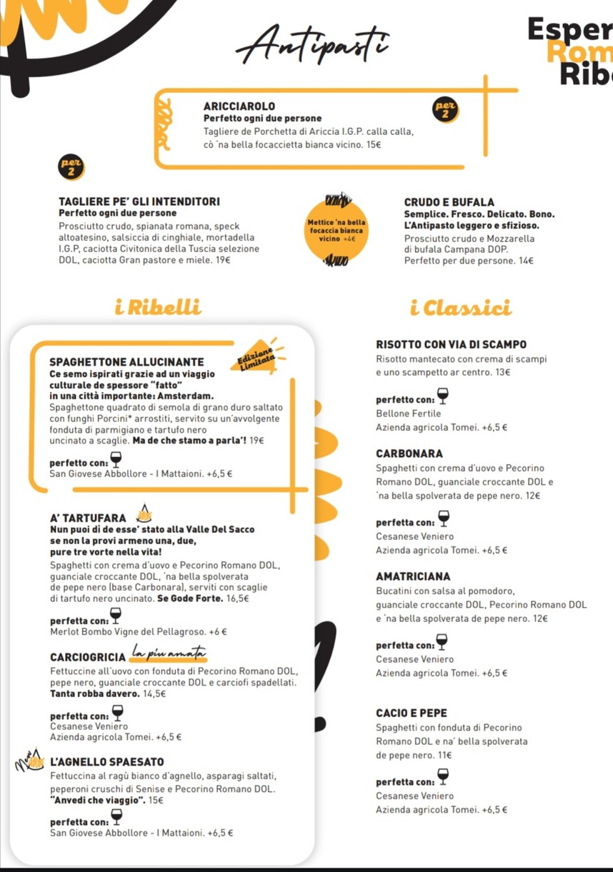 La Valle del Sacco menu 3