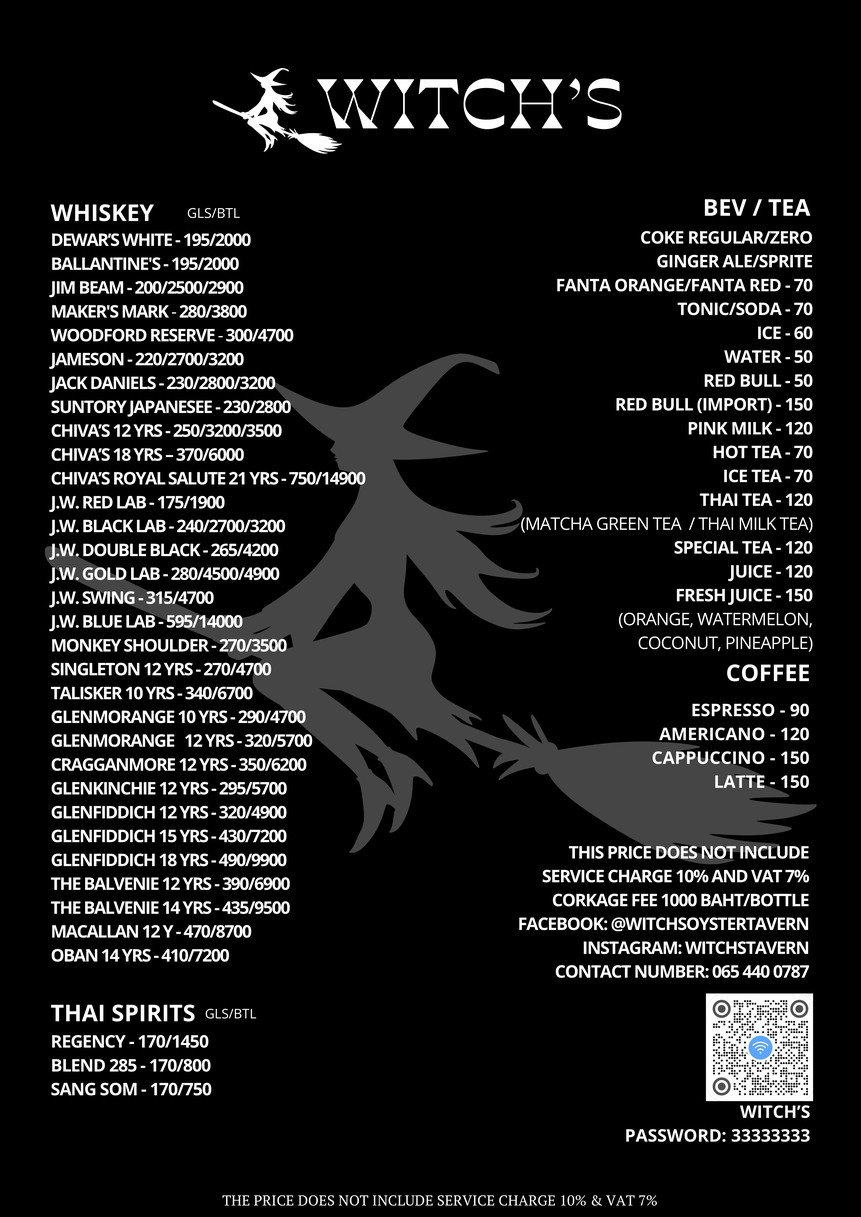 Witch’s Tavern menu 6