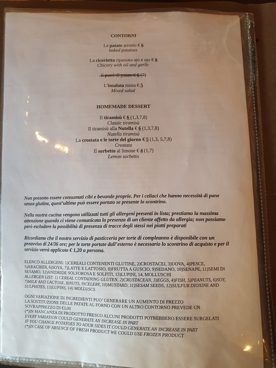 Taverna Tintoretto menu 3