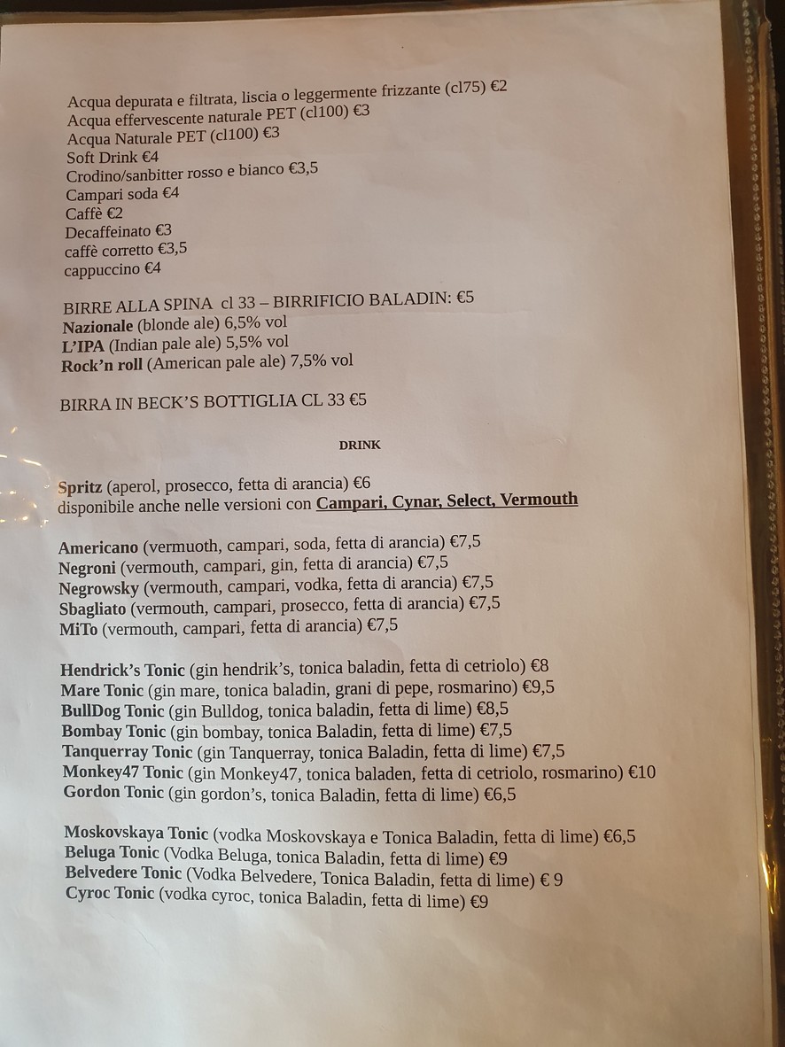 Taverna Tintoretto menu 4