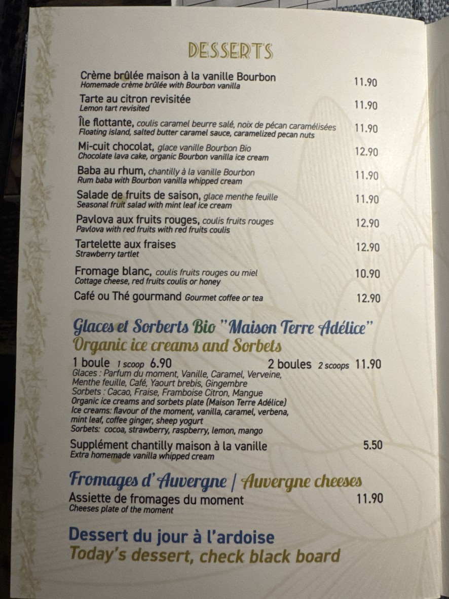 Les Demoiselles Restaurant Paris 17eme menu 5