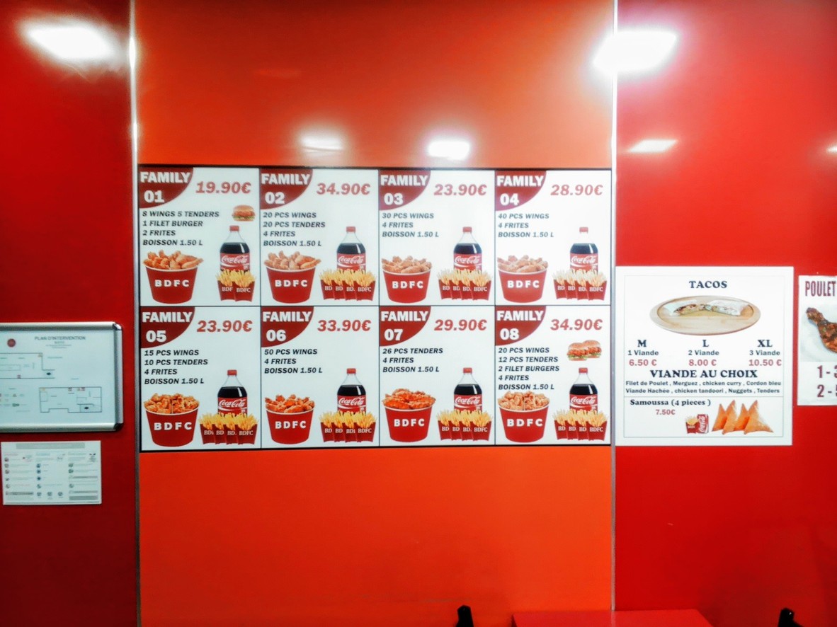 BDFC RESTAURANT menu 1