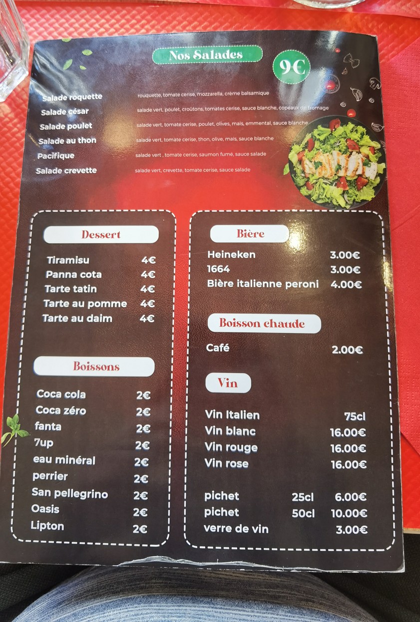 Pasta pizza menu 1