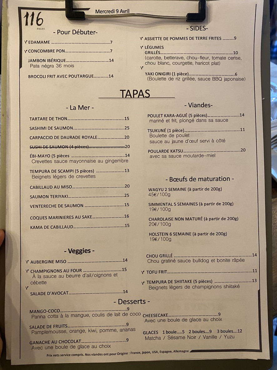 116 Pages menu 1