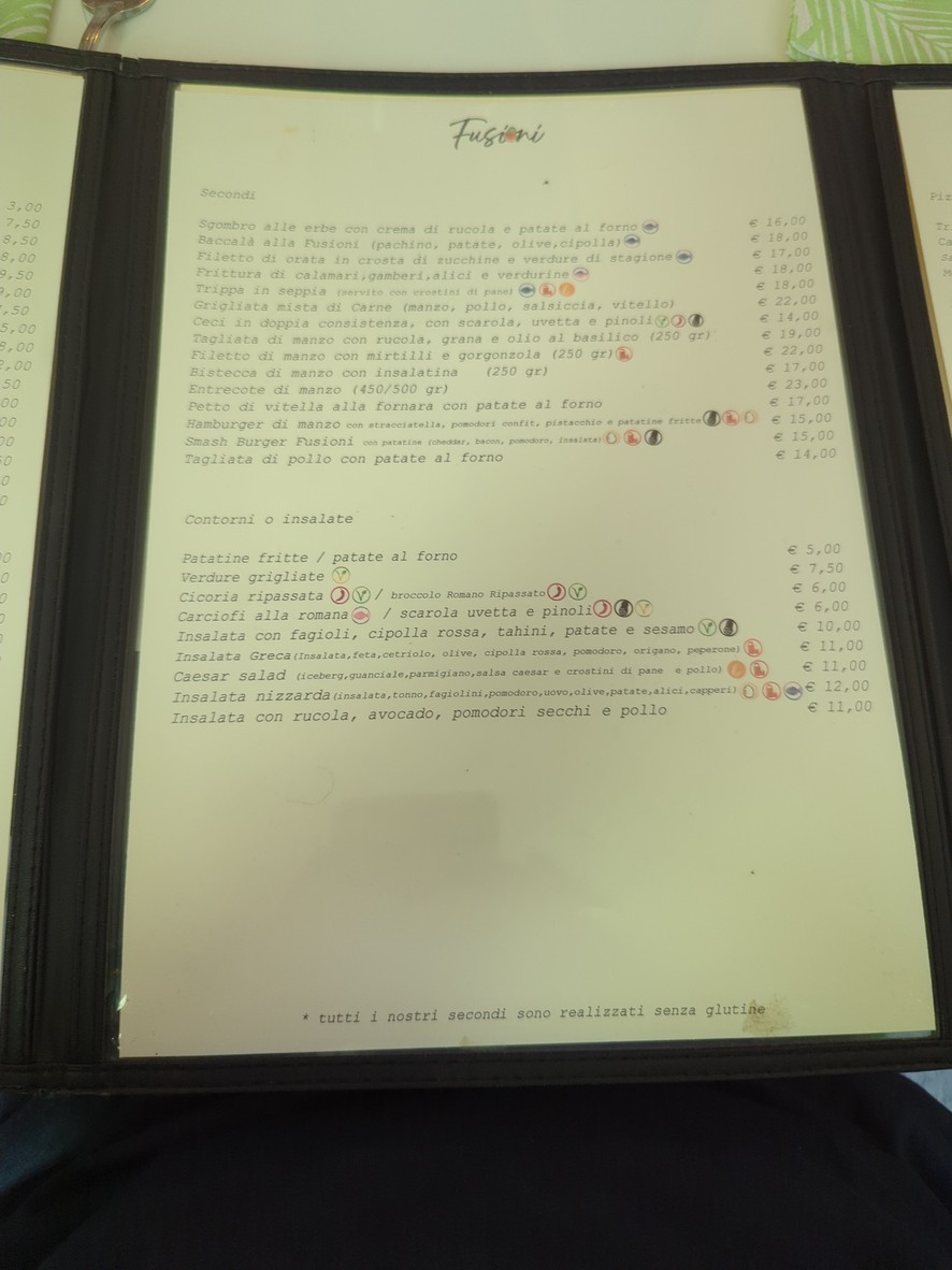 Fusioni - Ristorante Pizzeria menu 2